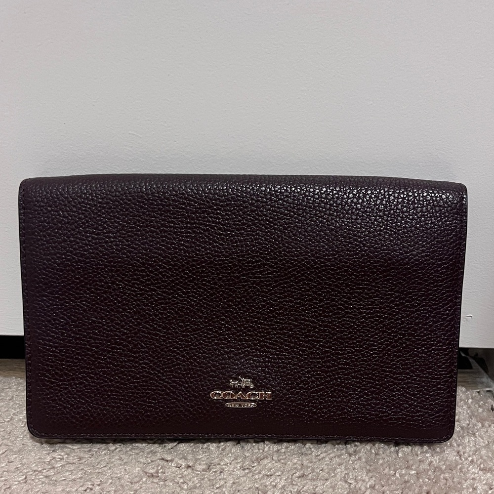 Coach Brown Leather Clutch or Crossbody / Shoulder Bag  ( missing strap )